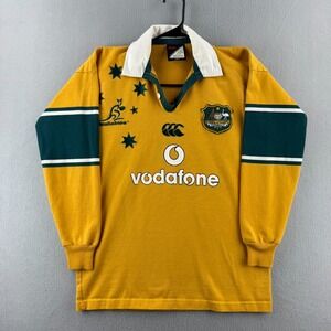 Vintage Australia Wallabies Rugby Shirt Mens Medium Canterbury Cotton Jersey